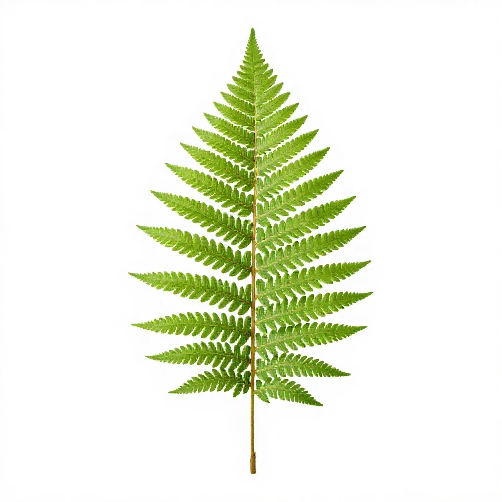 Silver fern frond isolated on a white background
