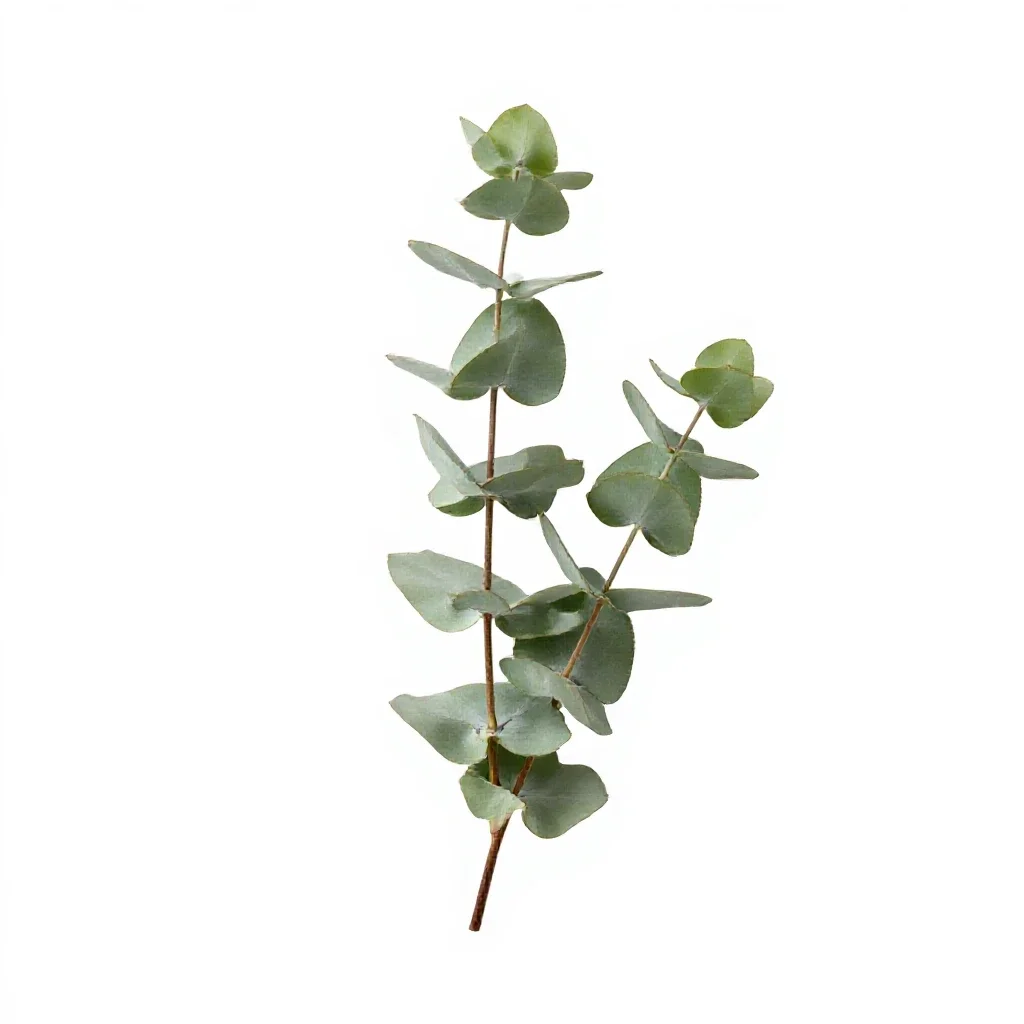 Sprig of eucalyptus isolated on a white background