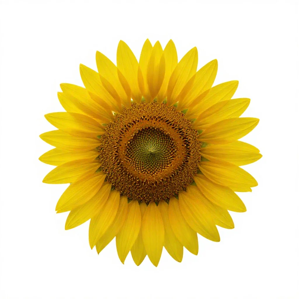 Sunflower head isolated on a white background