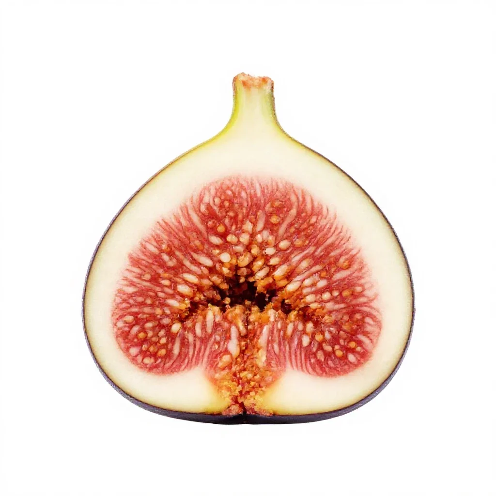 Fig split open isolated on a white background