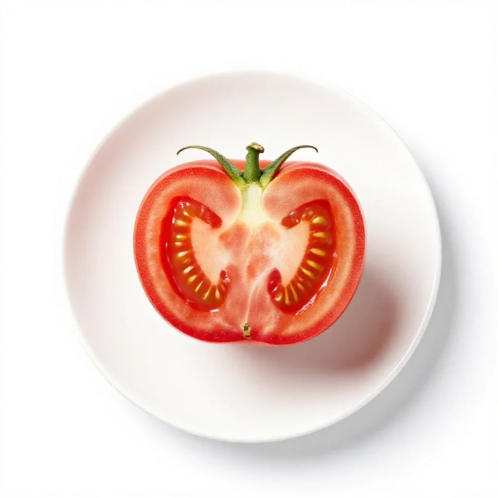 Heirloom tomato on the vine isolated on a white background