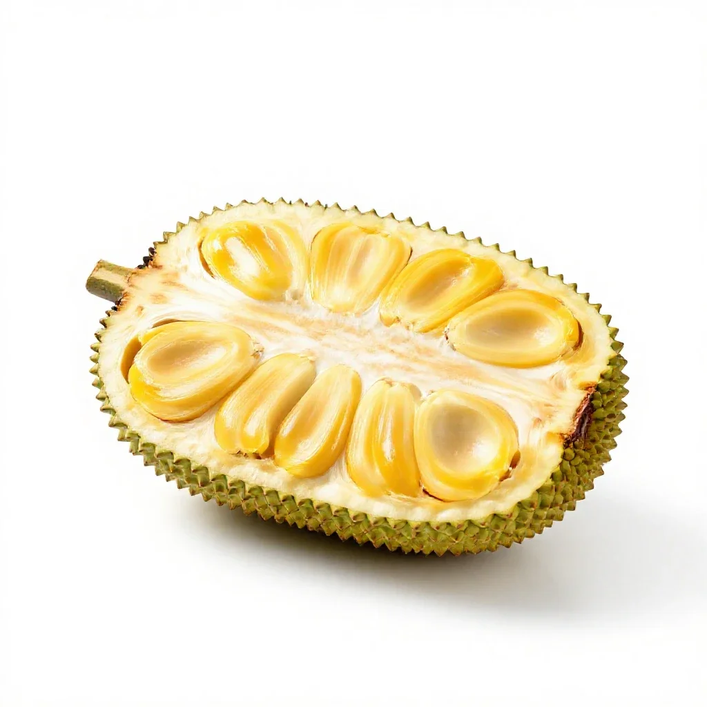 Jackfruit segment isolated on a white background