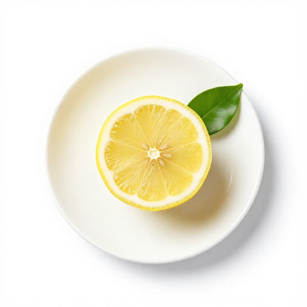 Lemon with a leaf isolated on a white background