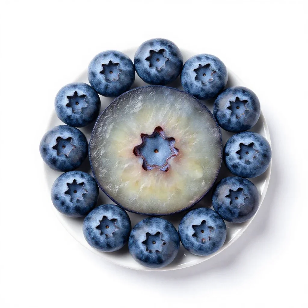 Punnet of blueberries isolated on a white background
