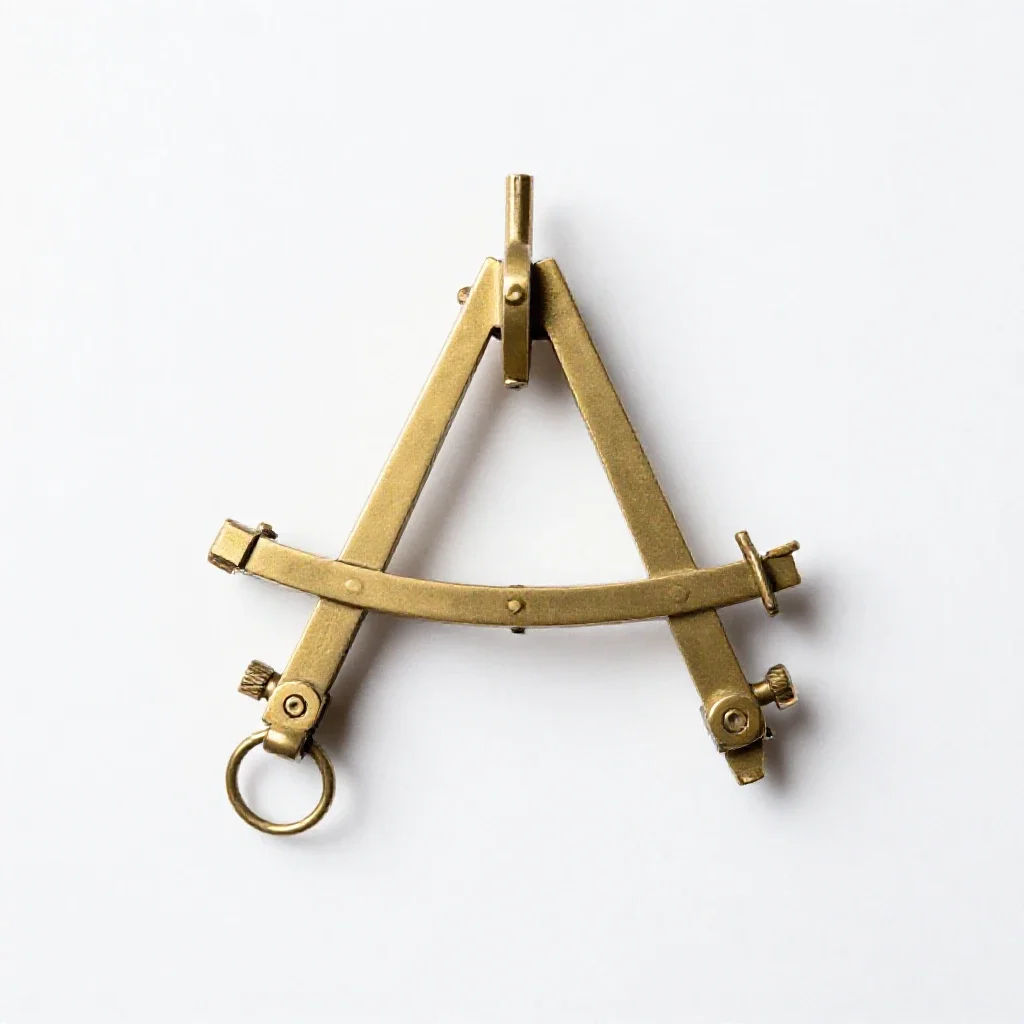 Brass sextant isolated on a white background