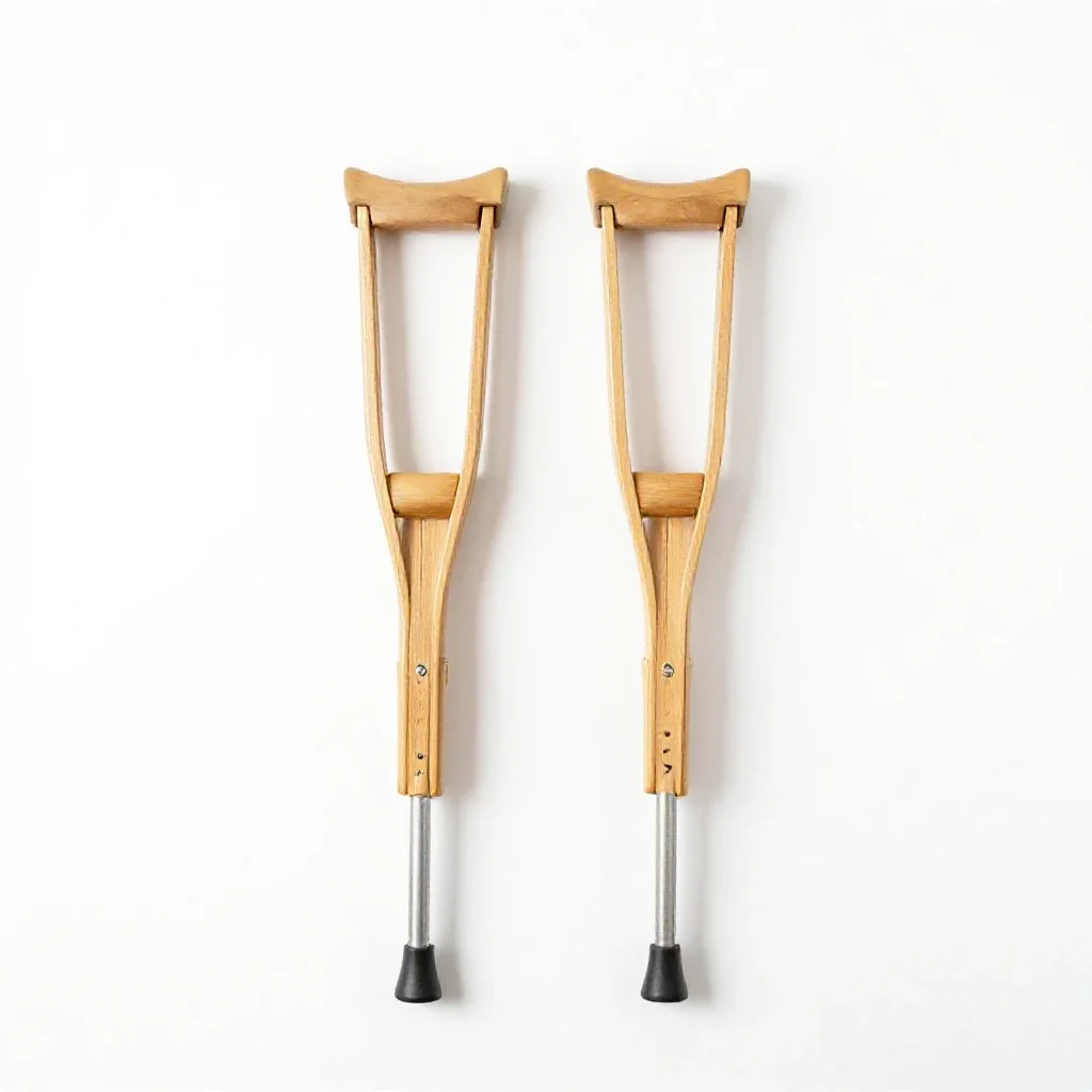 Pair of forearm crutches isolated on a white background