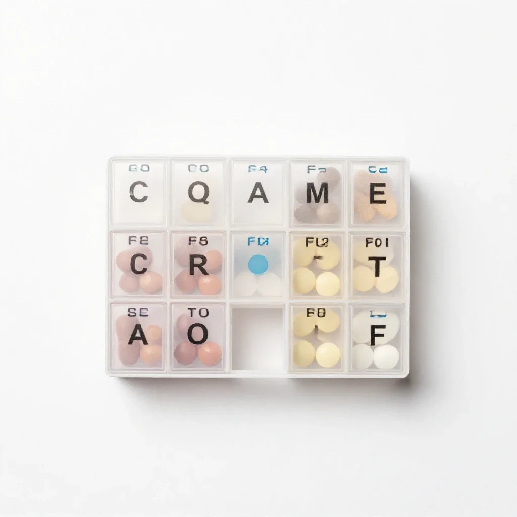 Pill organiser isolated on a white background