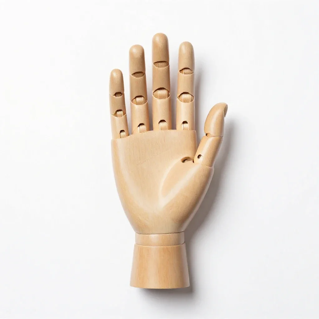 Prosthetic hand isolated on a white background