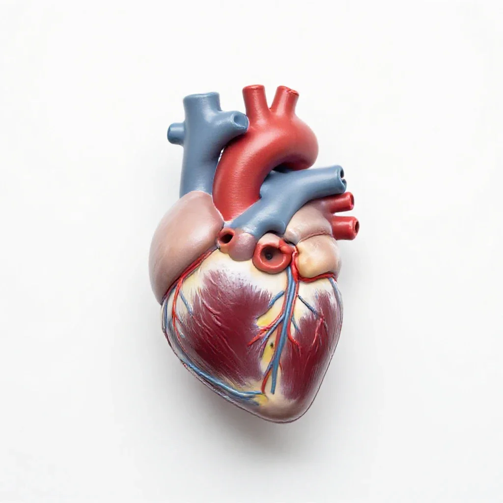 Anatomical heart model isolated on a white background