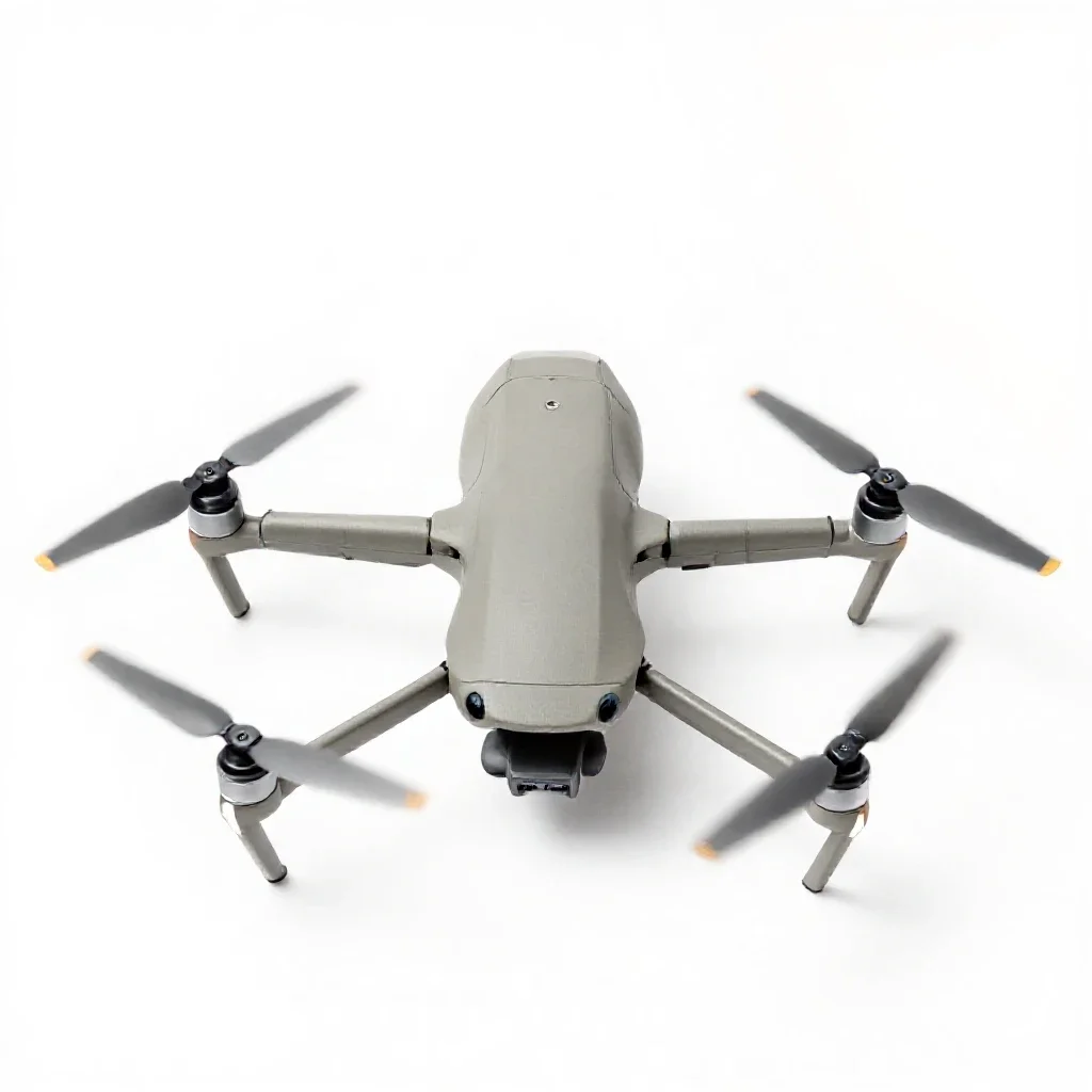 Hovering recon drone isolated on a white background