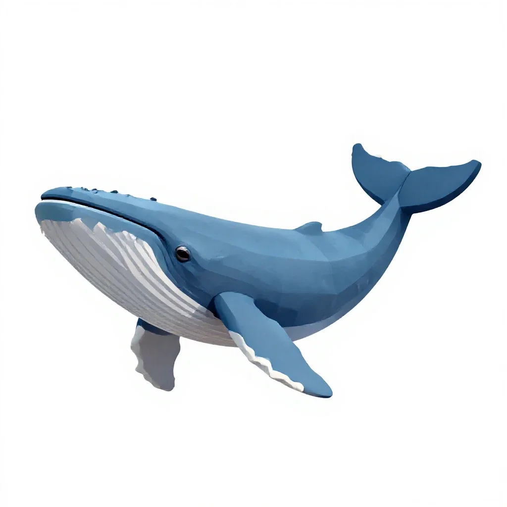 Blue whale isolated on a white background