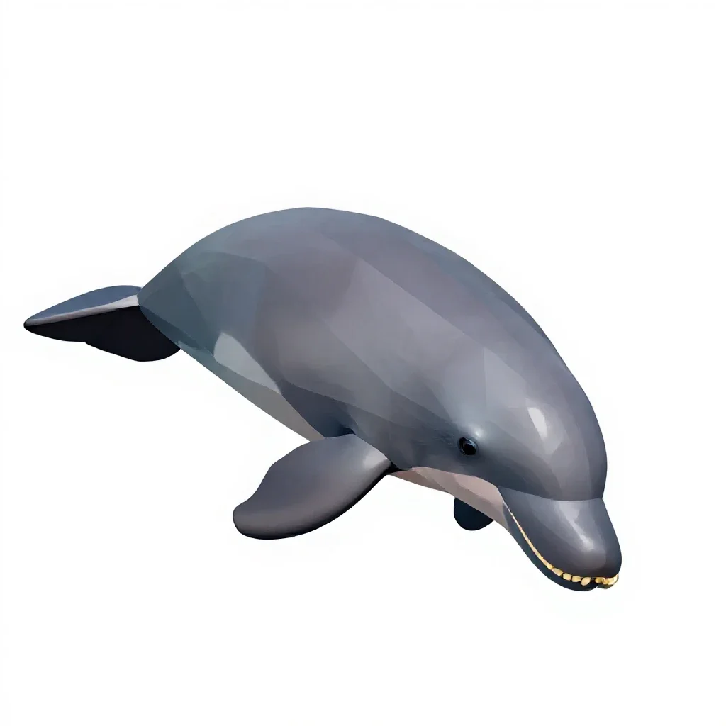 Dugong grazing isolated on a white background