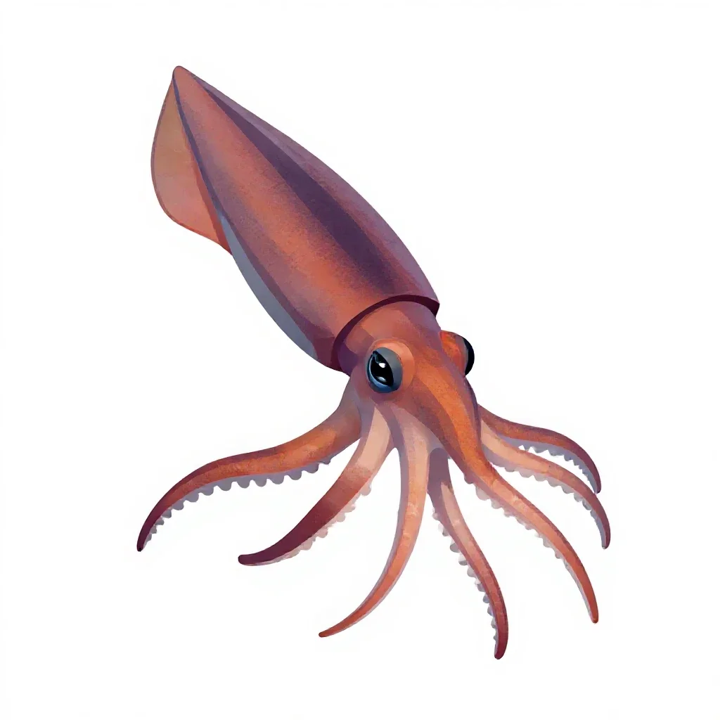 Giant squid isolated on a white background