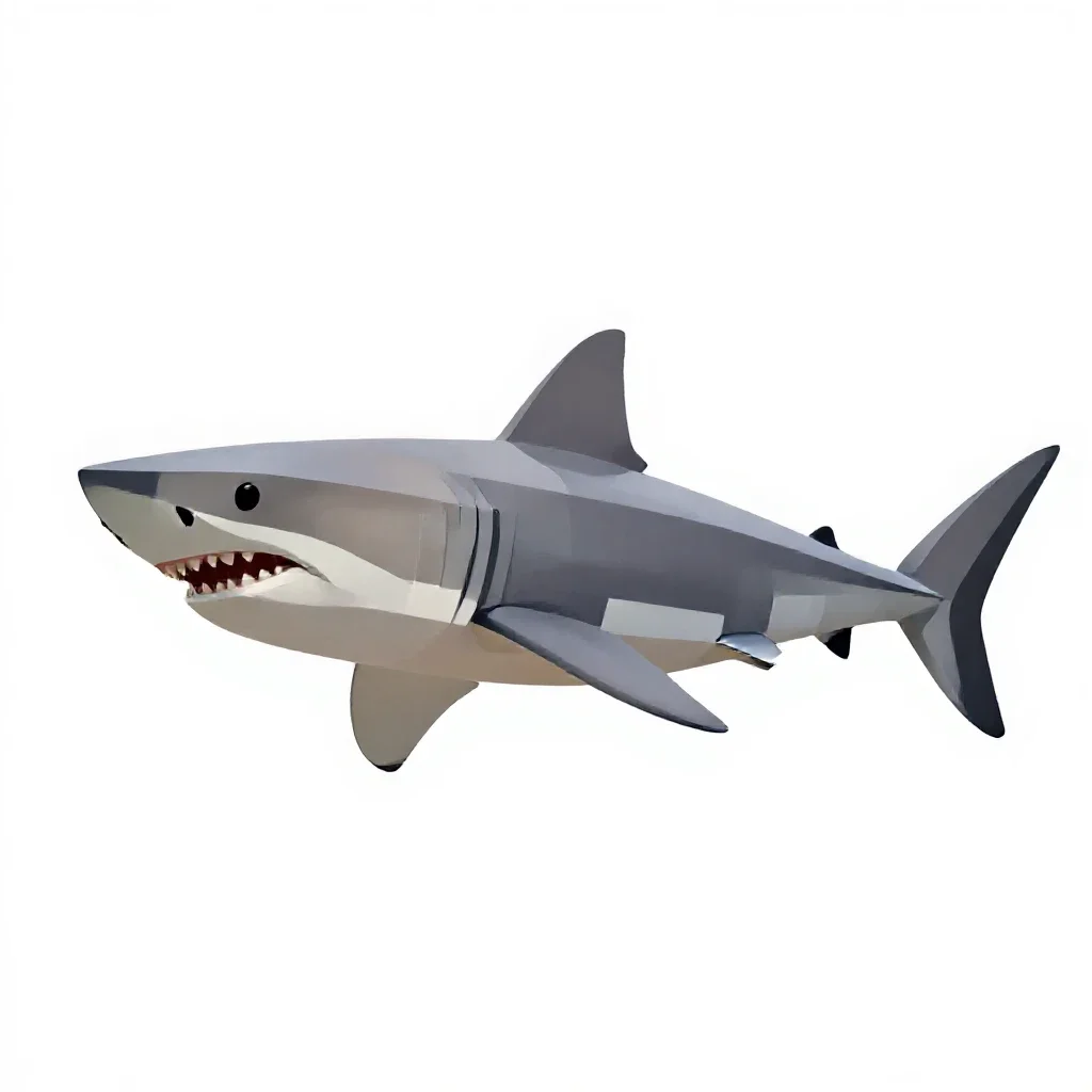 Great white shark isolated on a white background