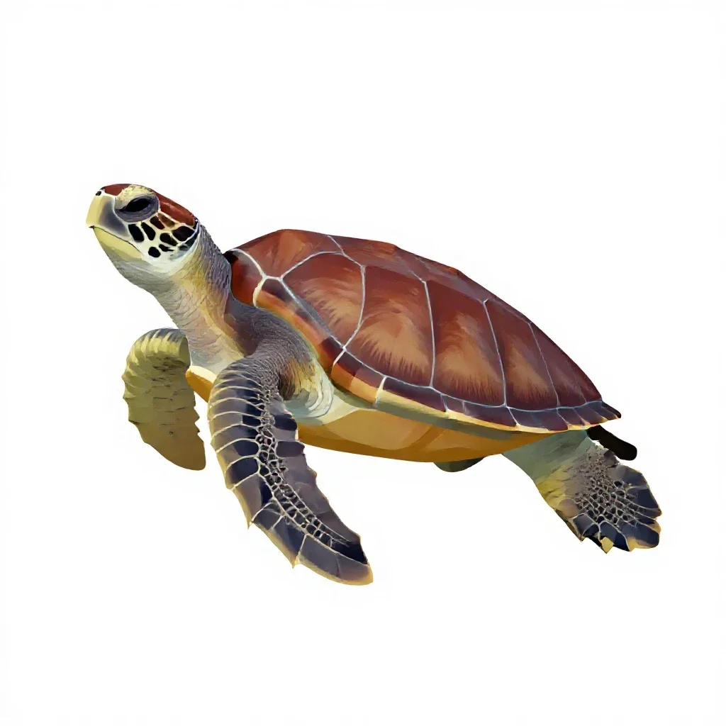 Leatherback turtle isolated on a white background