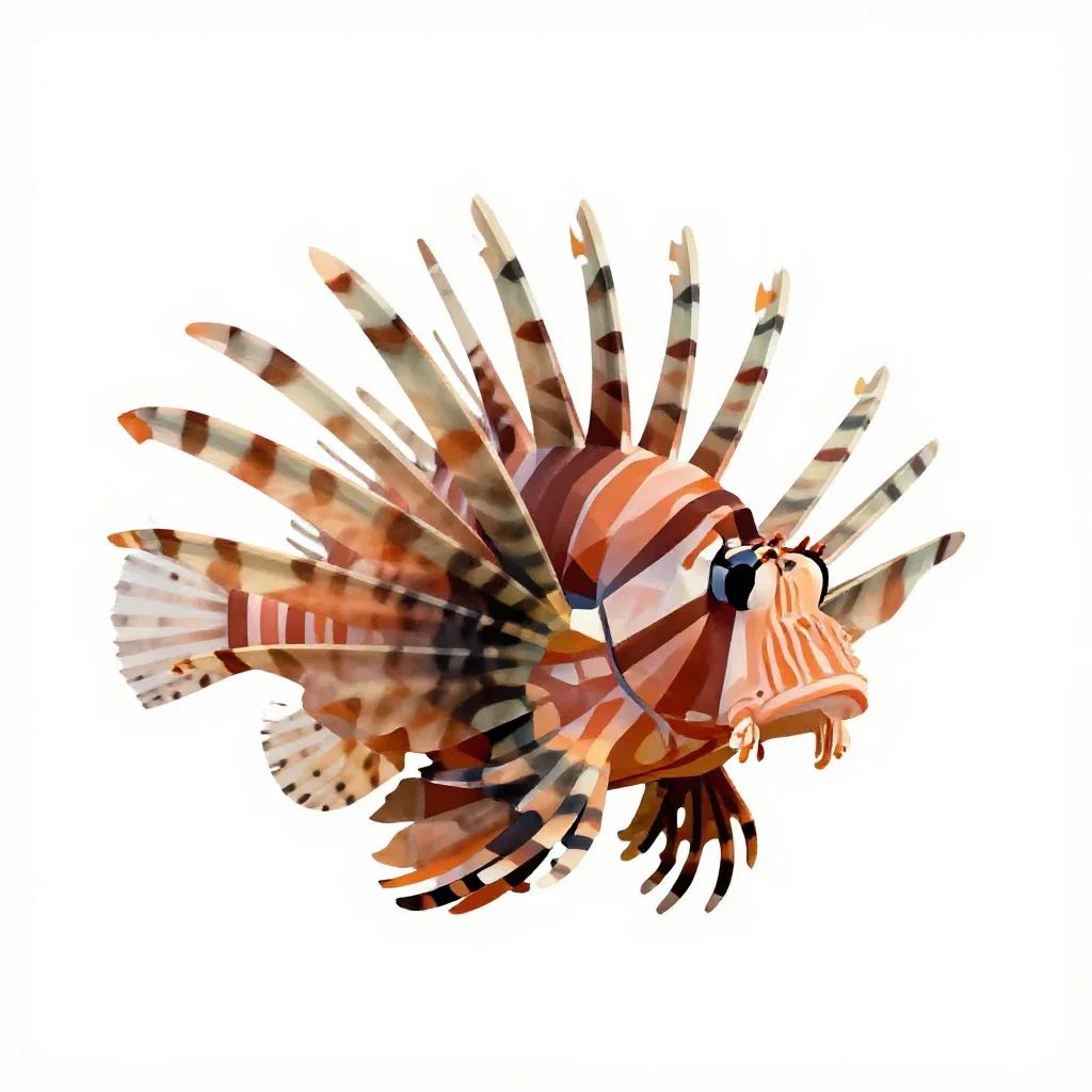 Lionfish isolated on a white background