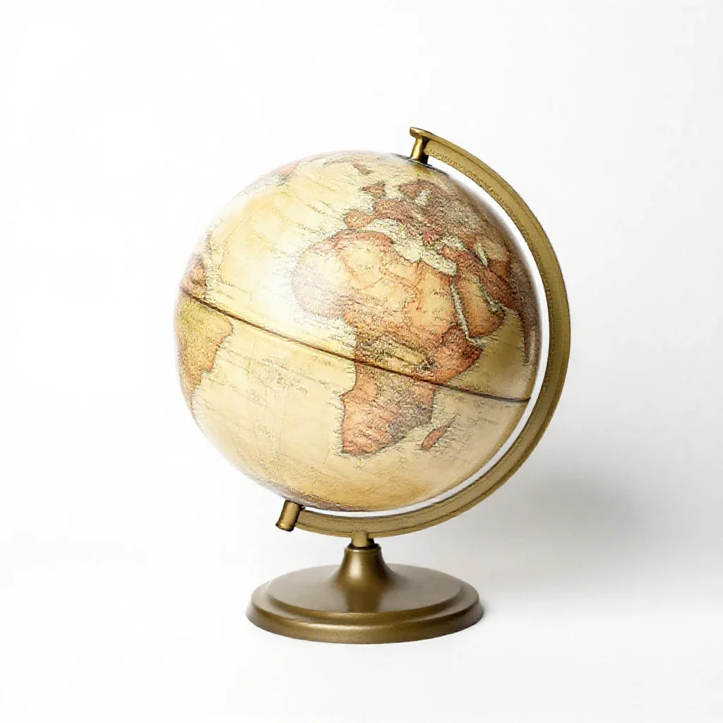 Globe on a stand isolated on a white background