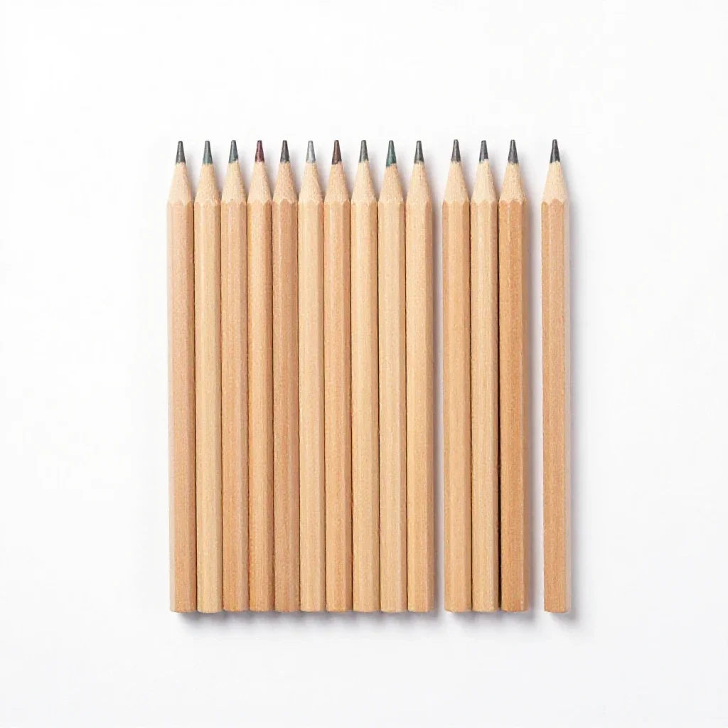 Set of coloured pencils isolated on a white background