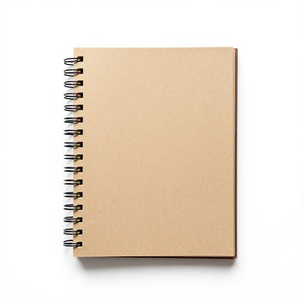 Spiral sketchbook isolated on a white background