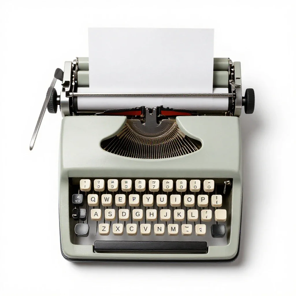 Typewriter isolated on a white background
