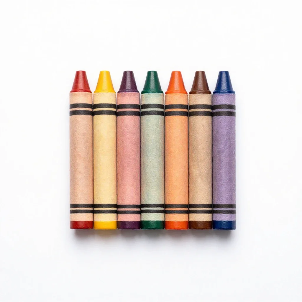Wax crayon set isolated on a white background