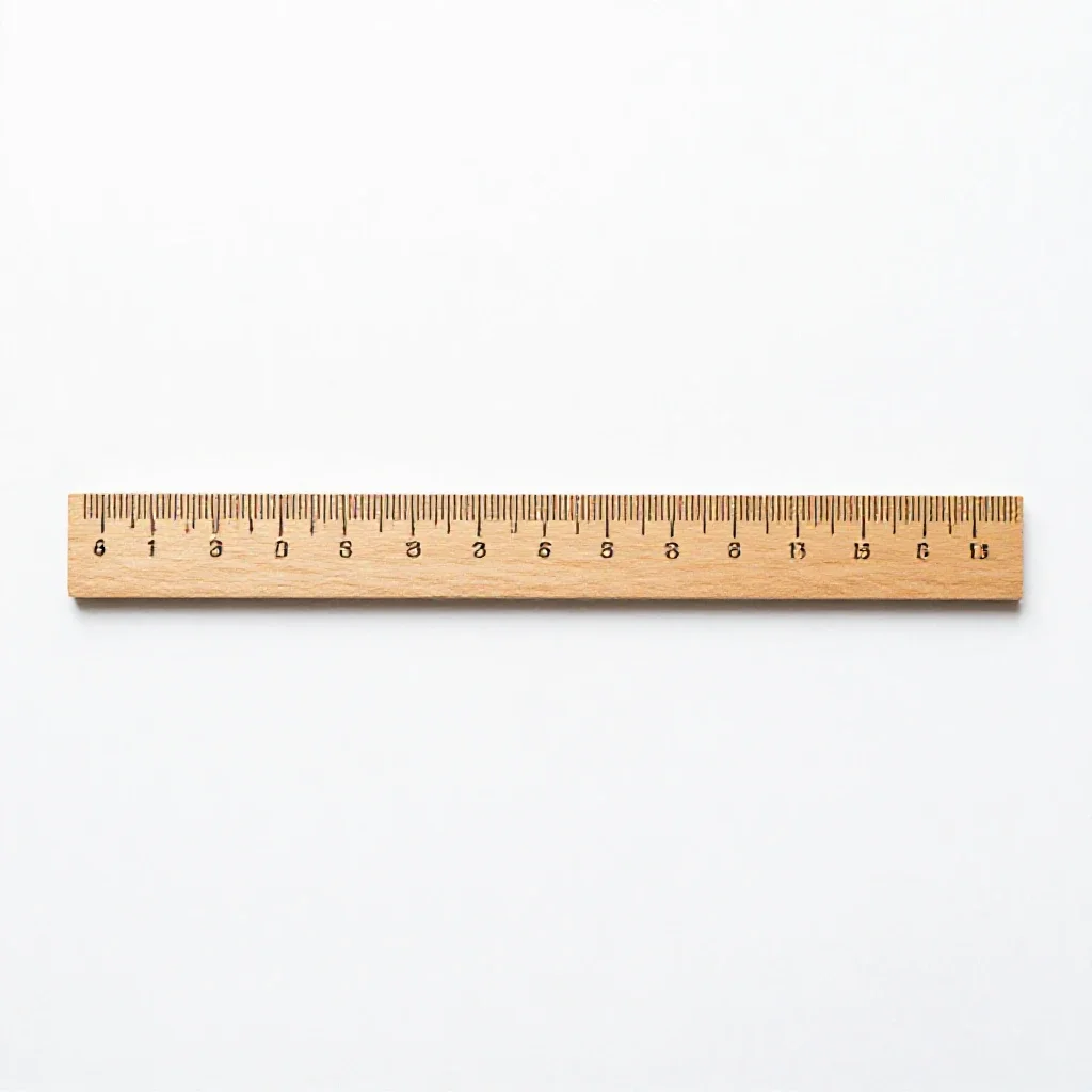 Wooden ruler isolated on a white background