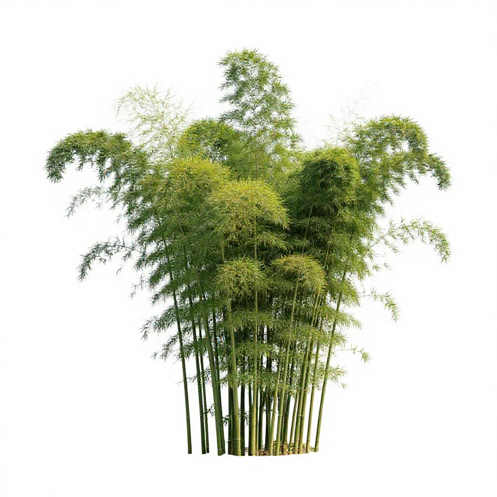Bamboo grove isolated on a white background