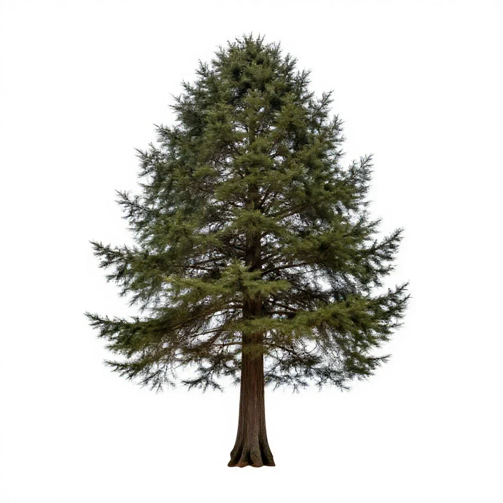 Coastal redwood isolated on a white background