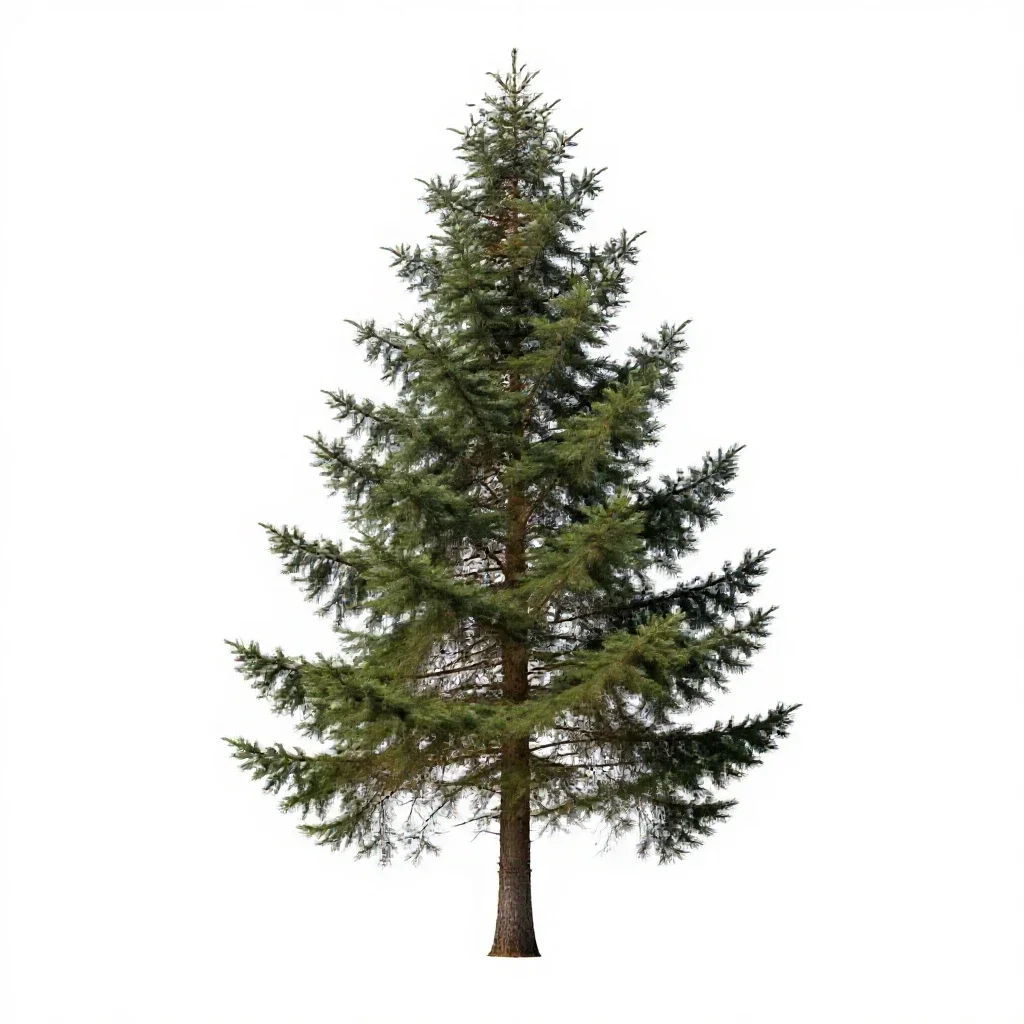 Douglas fir isolated on a white background