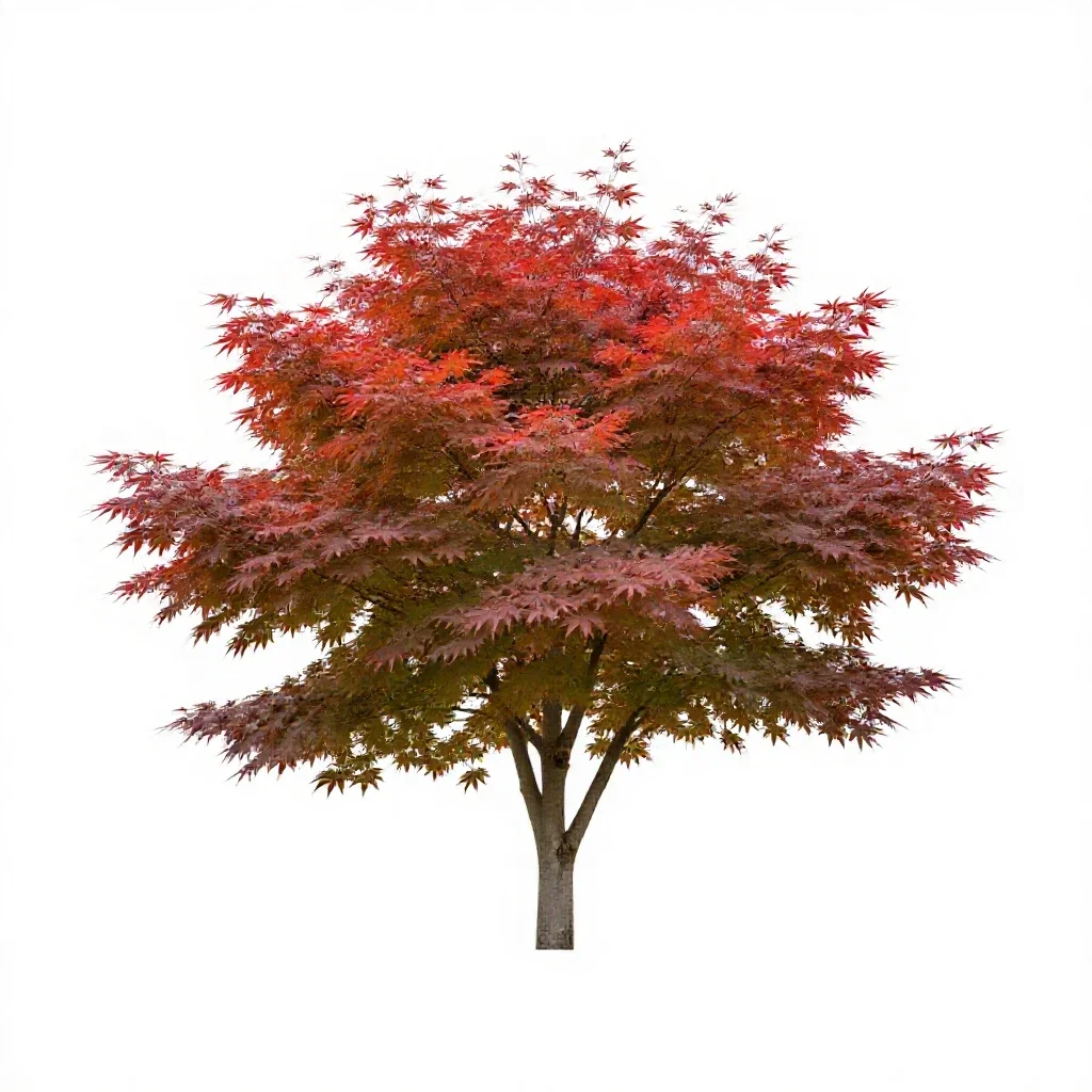 Japanese maple isolated on a white background