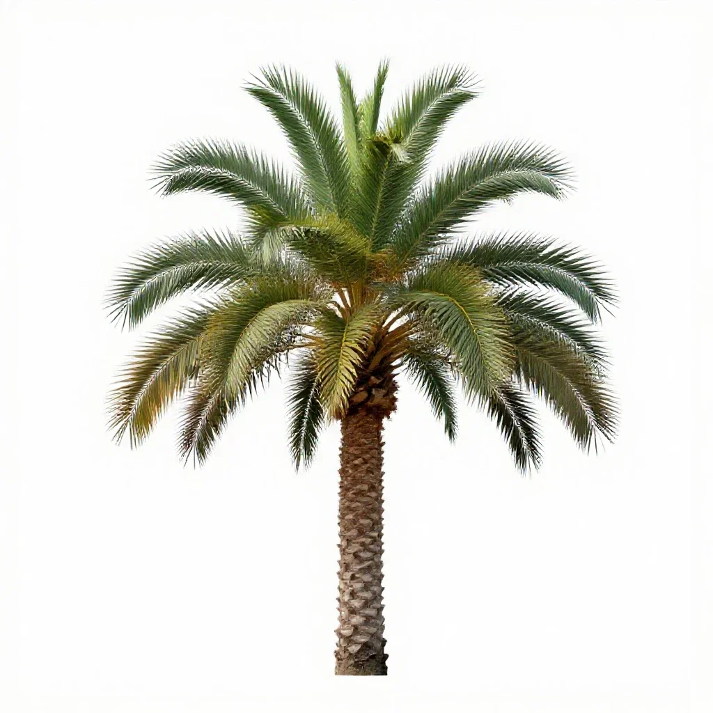 Nikau palm isolated on a white background