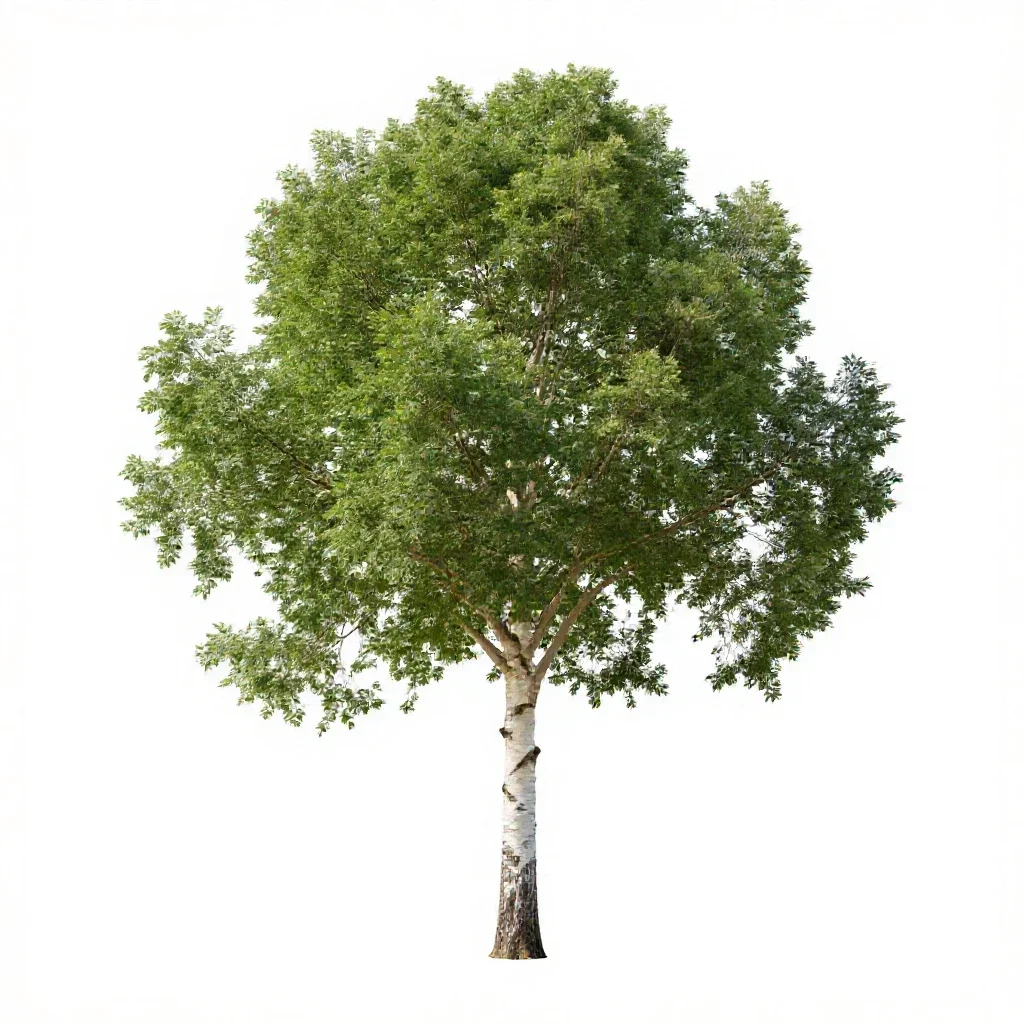 Paperbark tree isolated on a white background