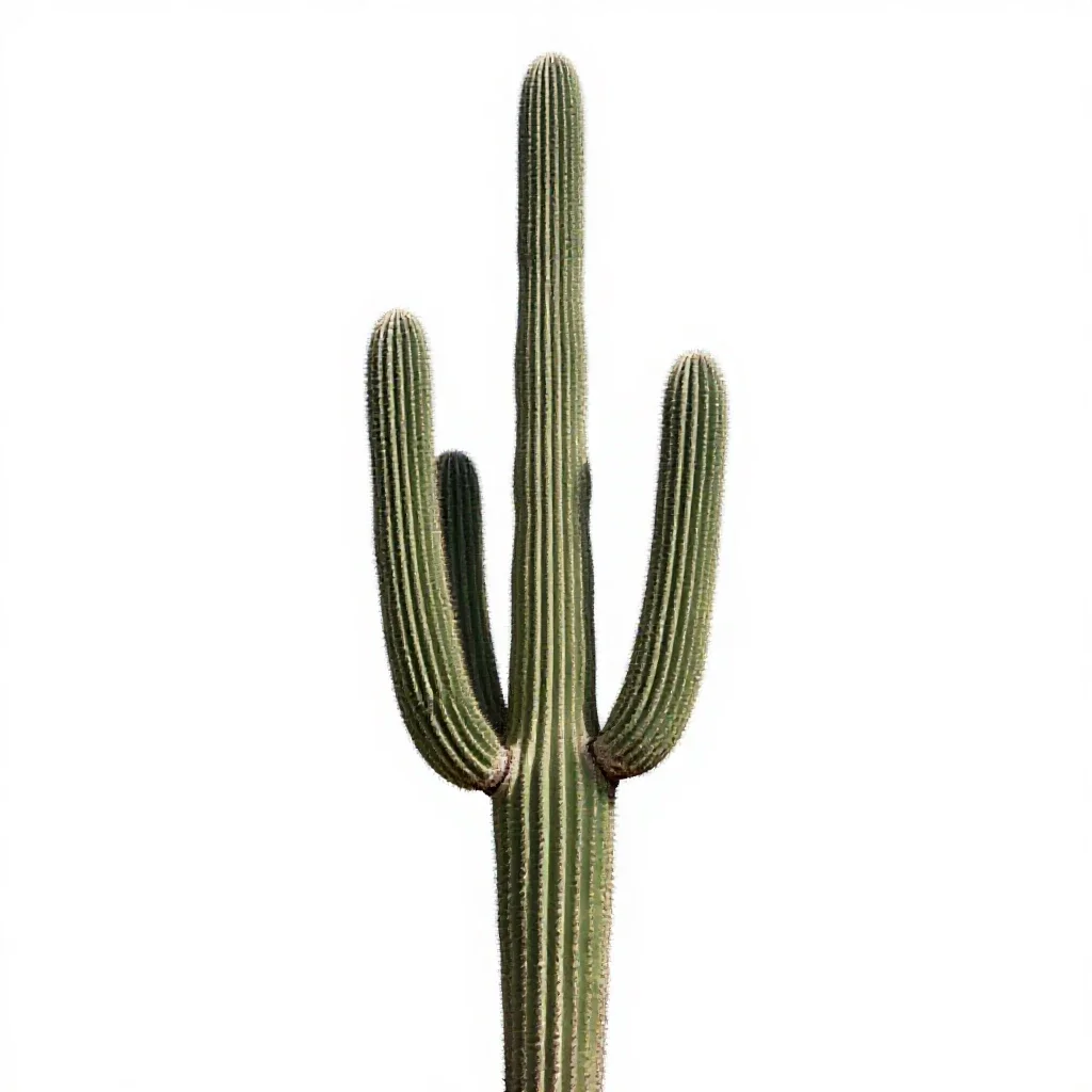 Saguaro cactus isolated on a white background