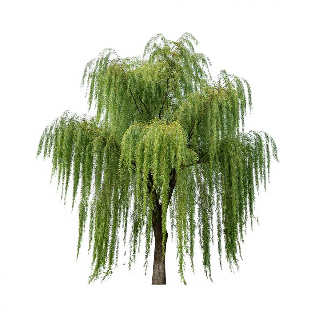 Weeping willow isolated on a white background
