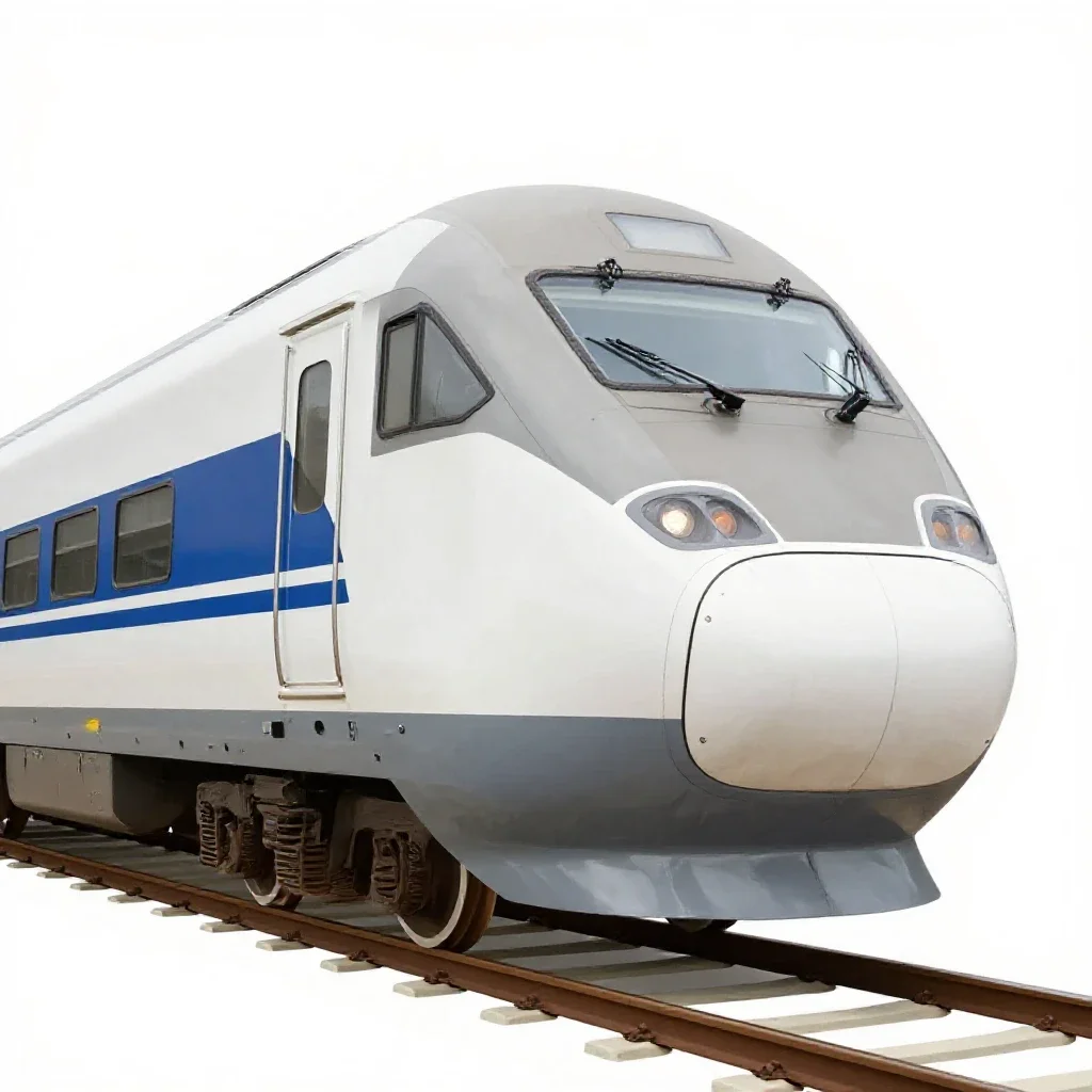 Bullet train nose car isolated on a white background