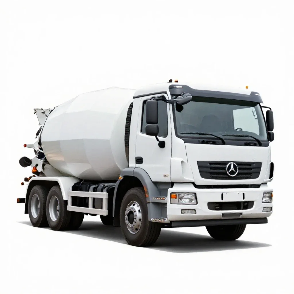 Cement mixer truck isolated on a white background