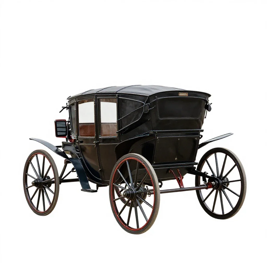 Horse-drawn carriage isolated on a white background