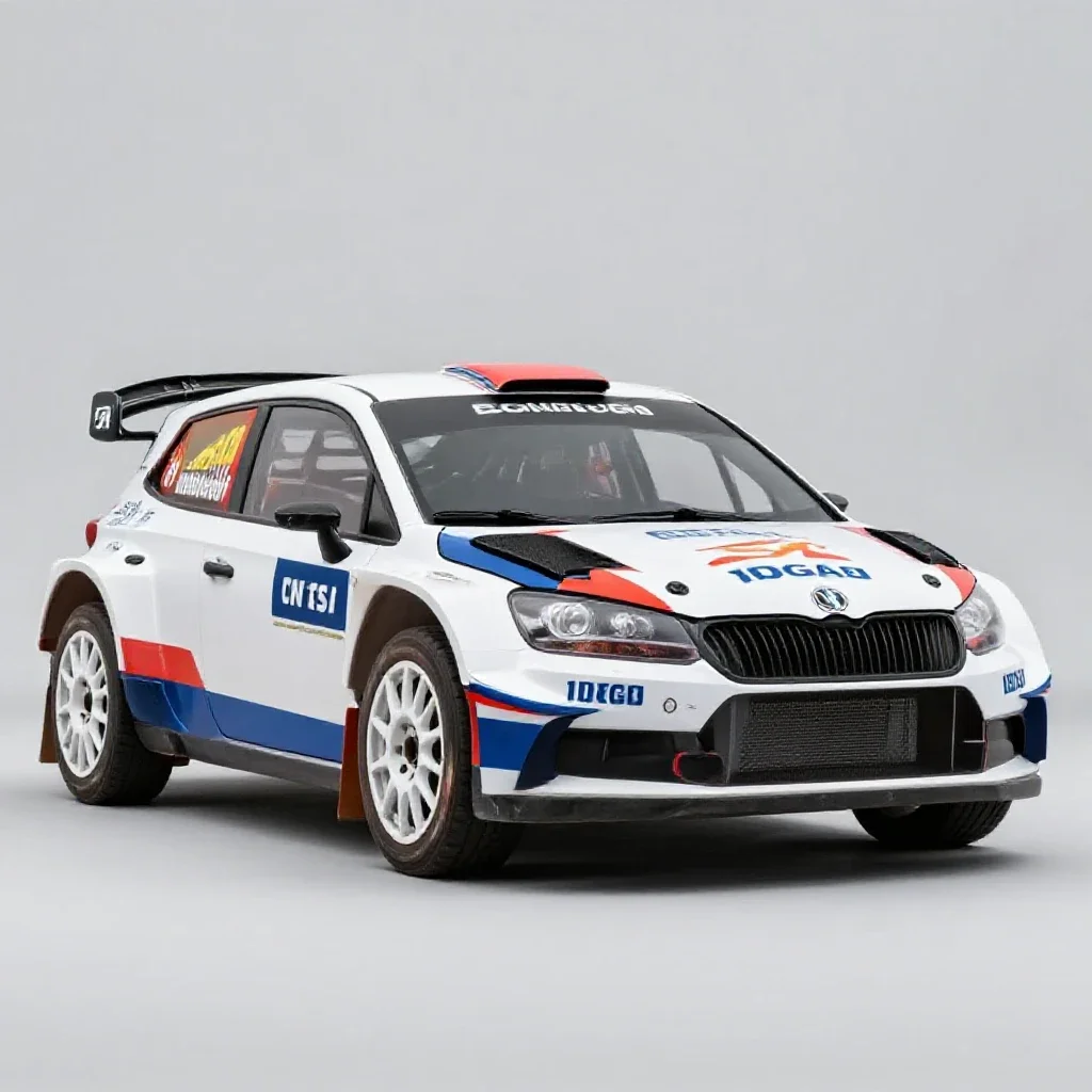 Rally hatchback isolated on a white background