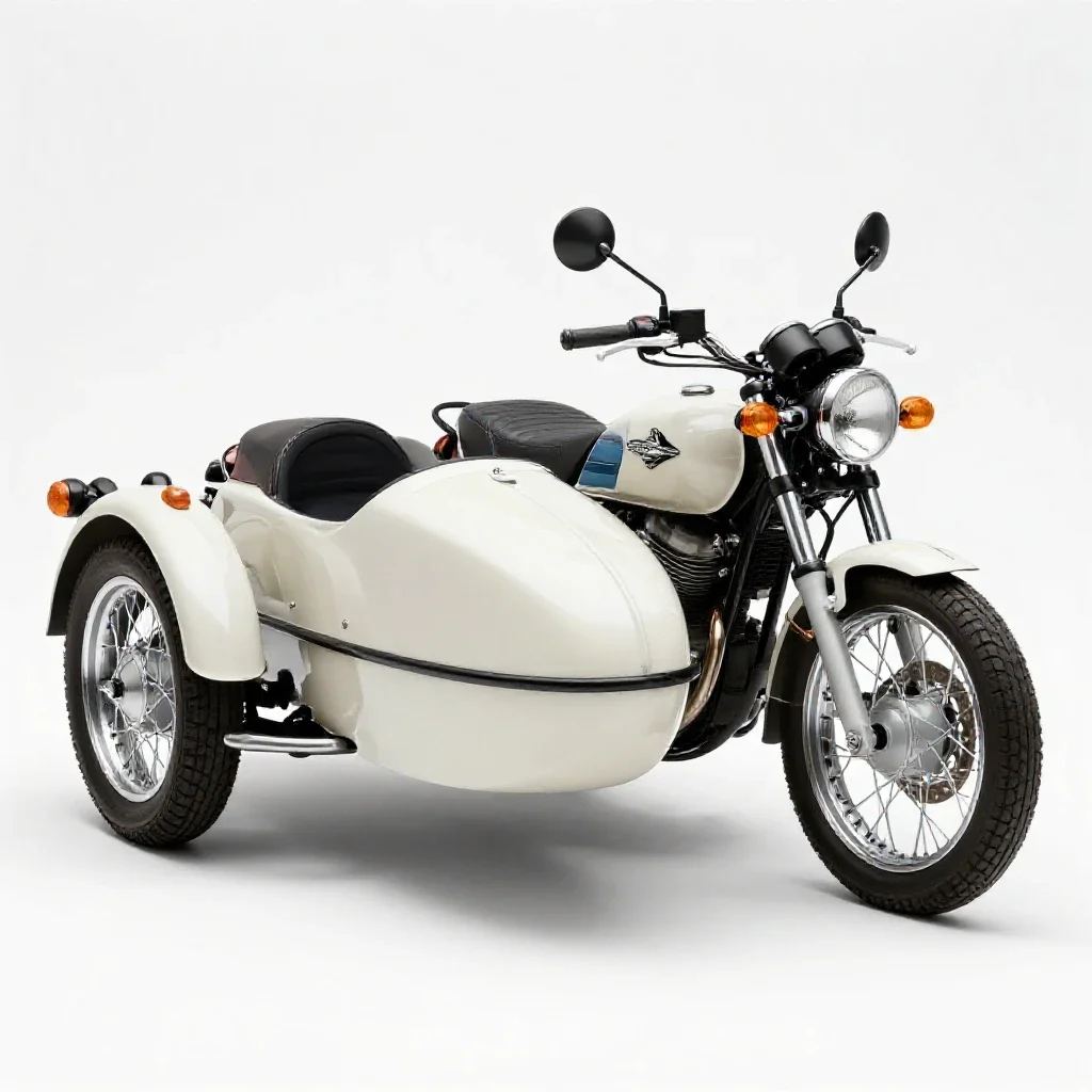 Sidecar motorcycle isolated on a white background