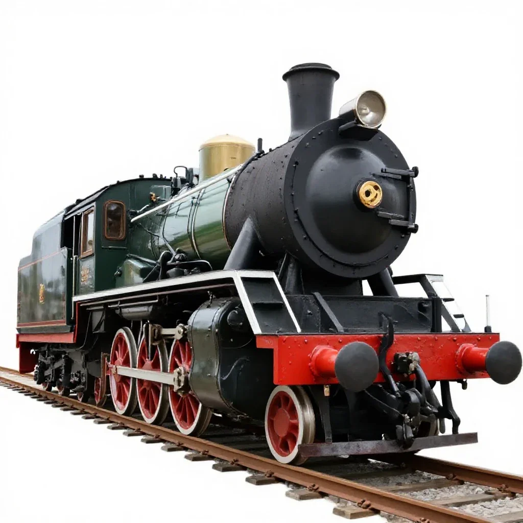 Steam locomotive isolated on a white background