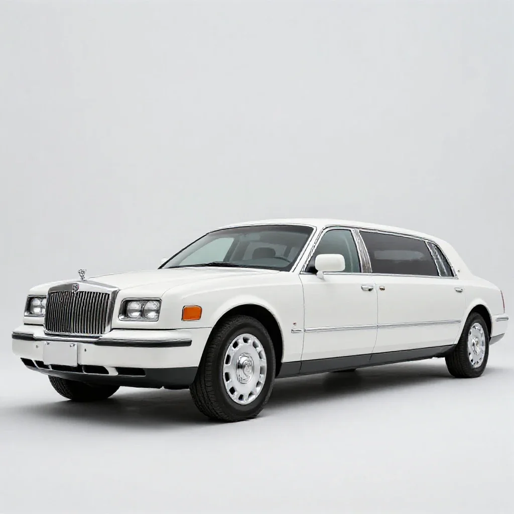 Stretched limousine isolated on a white background