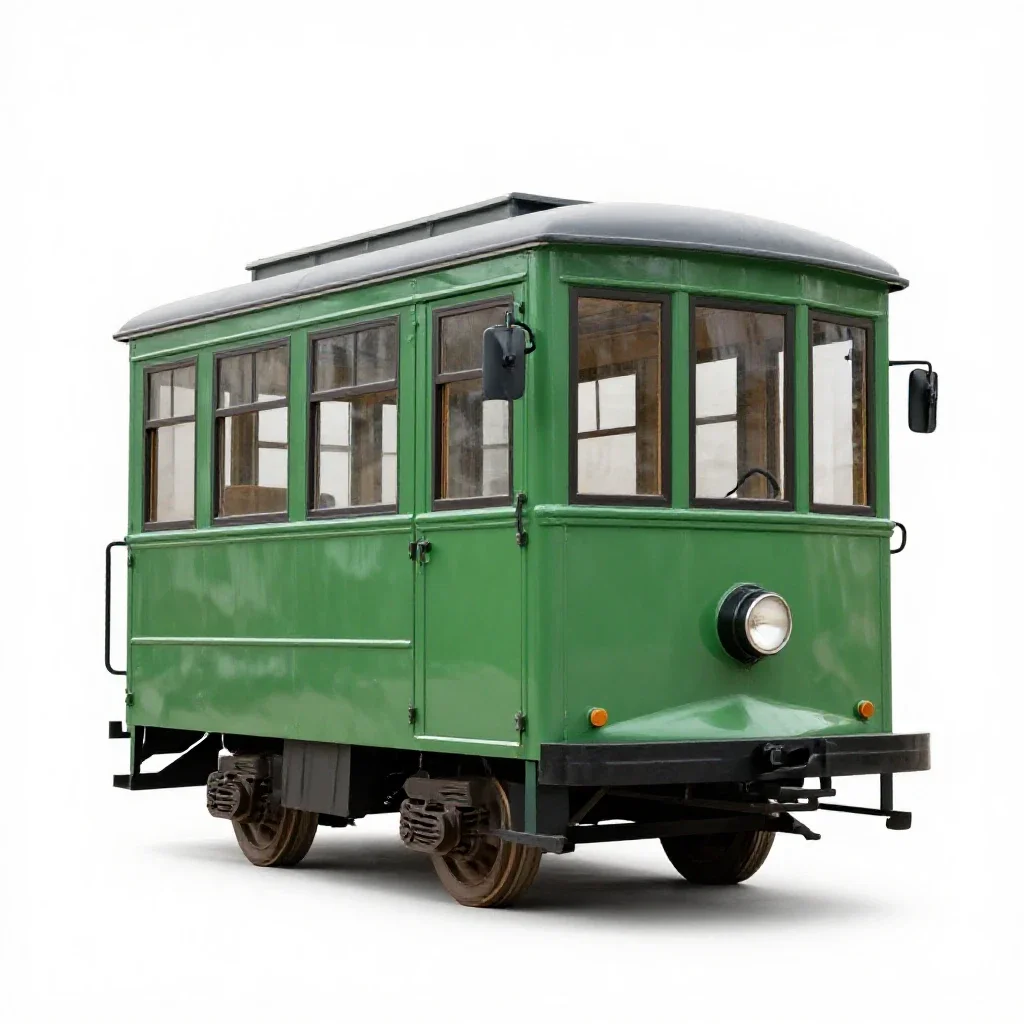Tram carriage isolated on a white background