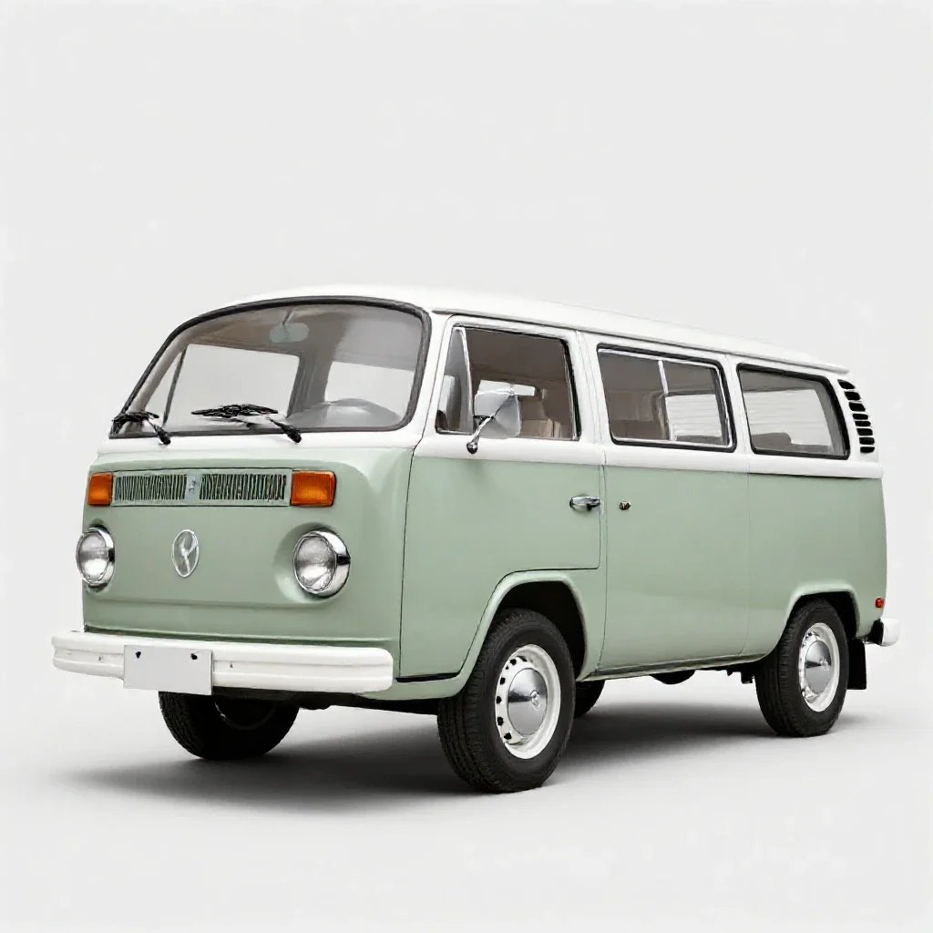 Vintage campervan isolated on a white background