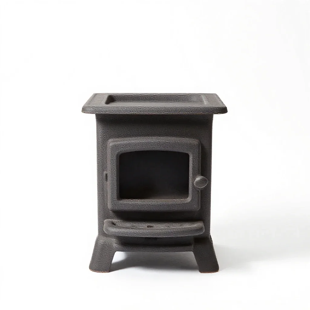Cast iron stove isolated on a white background
