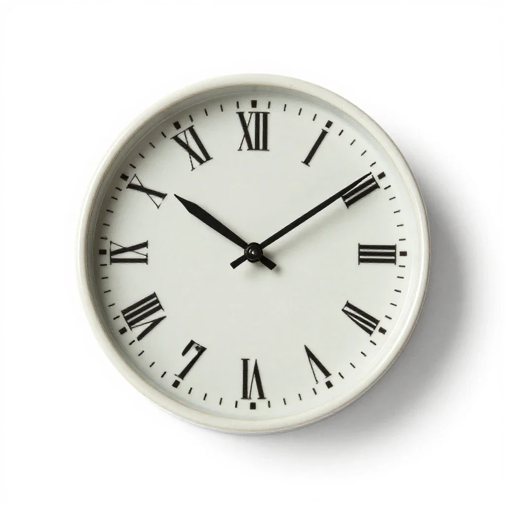Longcase clock face isolated on a white background