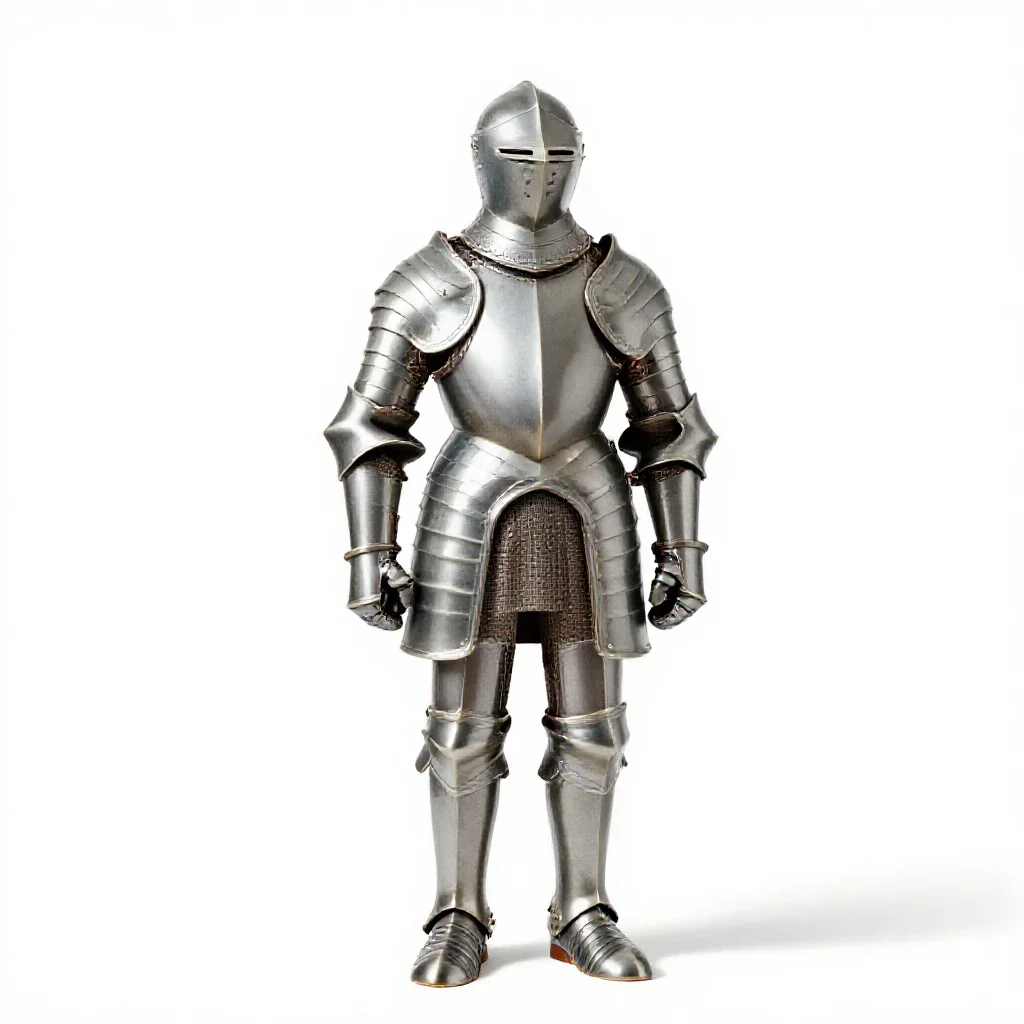 Suit of ceremonial armour isolated on a white background