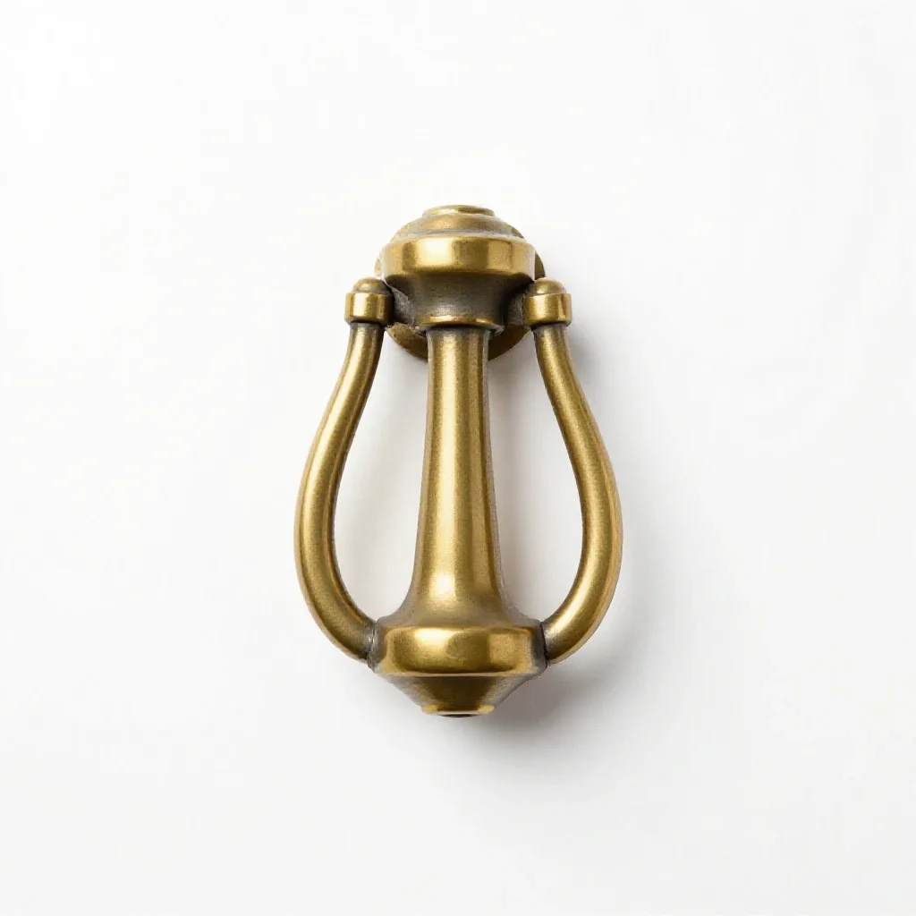 Brass door knocker isolated on a white background