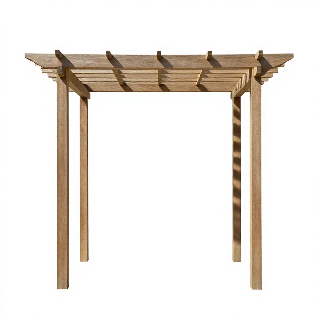Garden pergola frame isolated on a white background