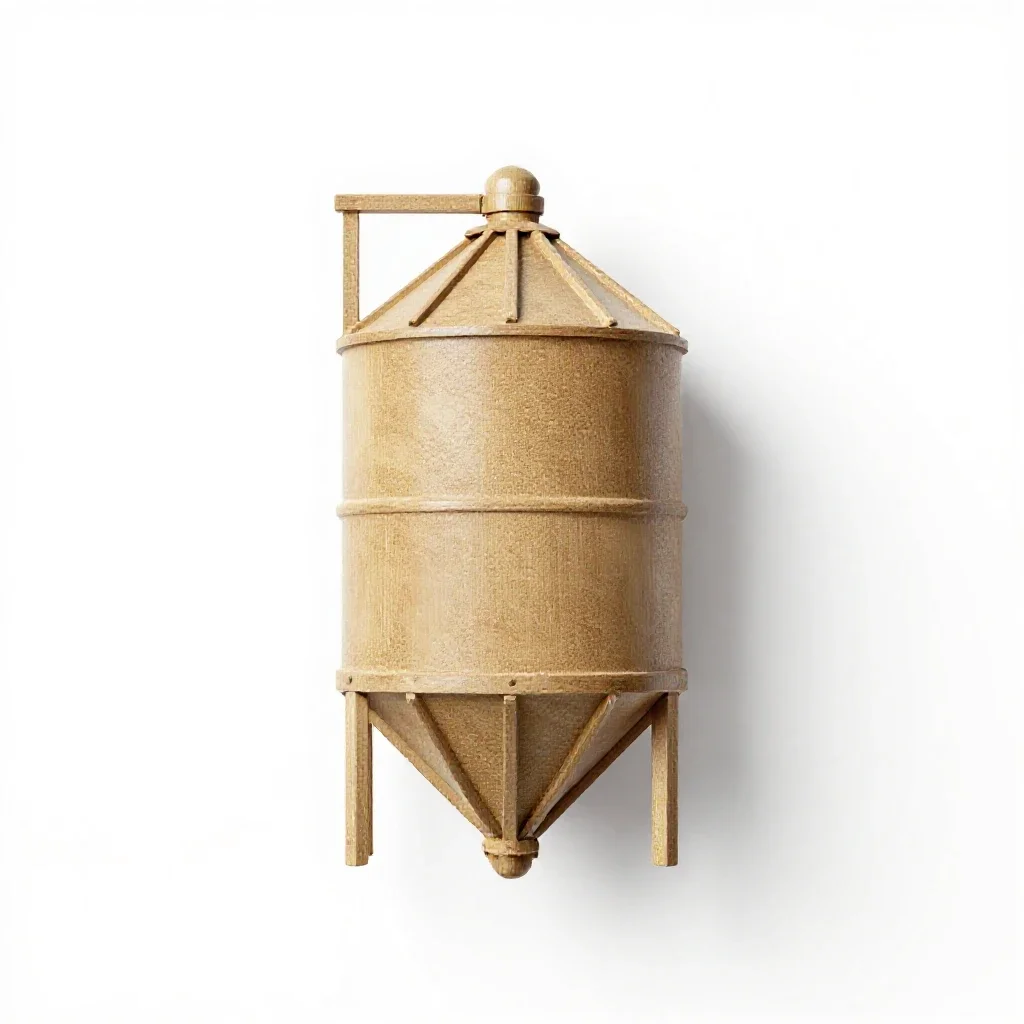 Grain silo model isolated on a white background