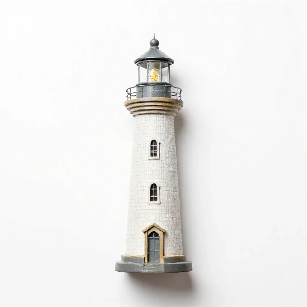 Lighthouse model isolated on a white background